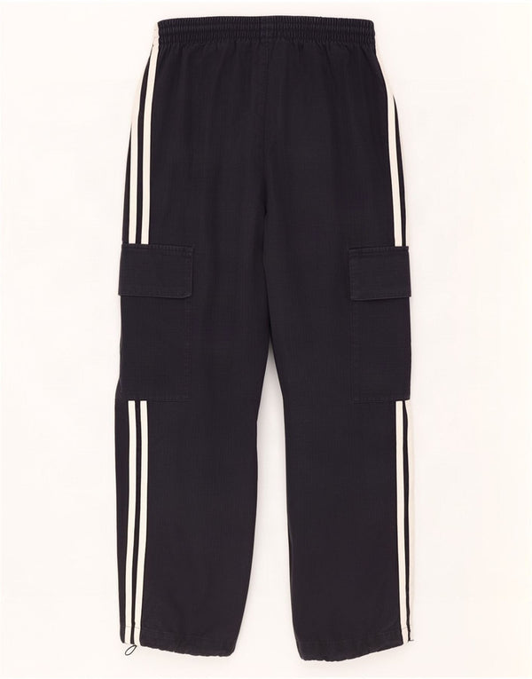 Adidas Mens Loose Fit Cargo Trousers Medium W32 L27 Black Cotton