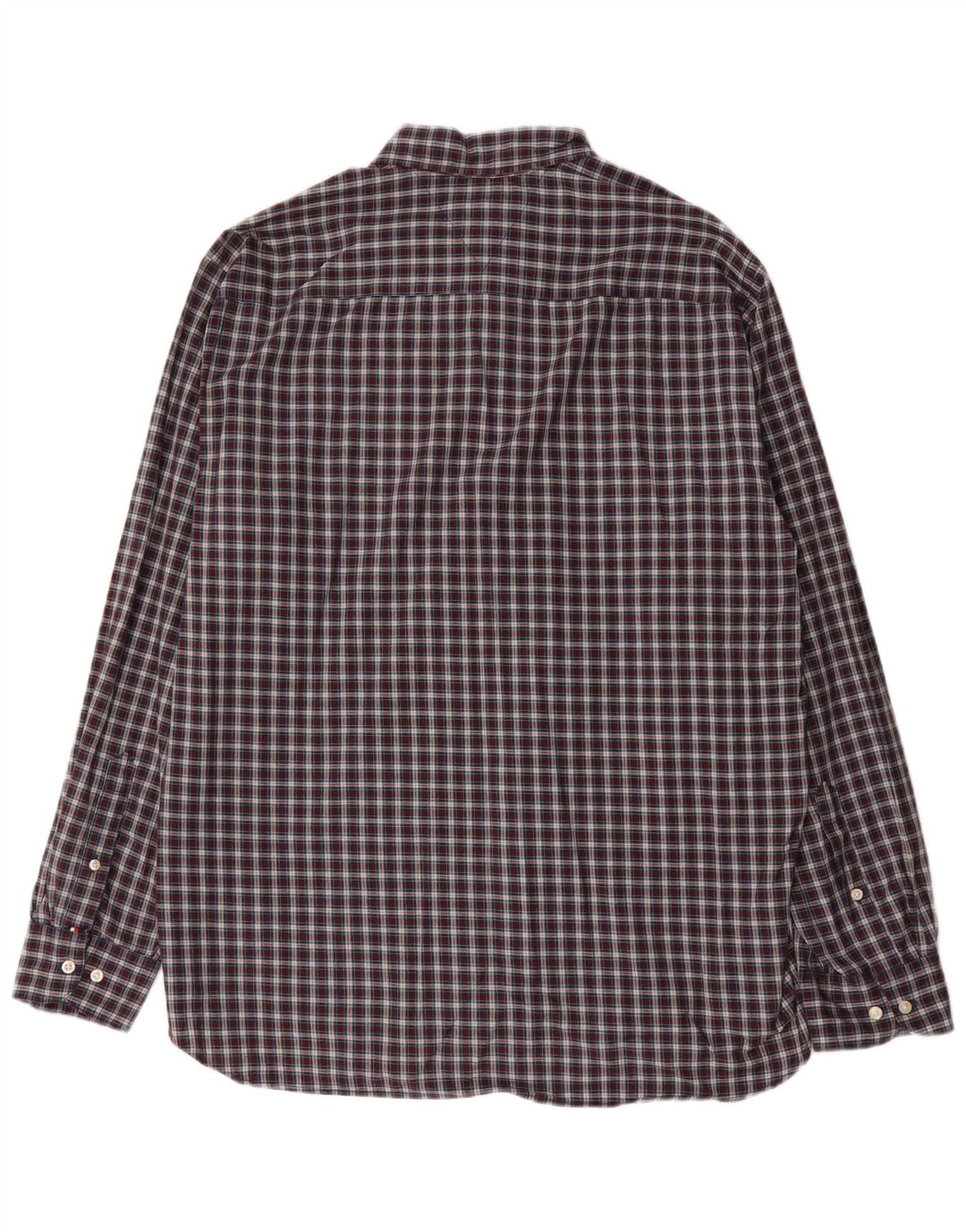 Tommy Hilfiger Mens Regular Fit Shirt XL Navy Blue Check Cotton