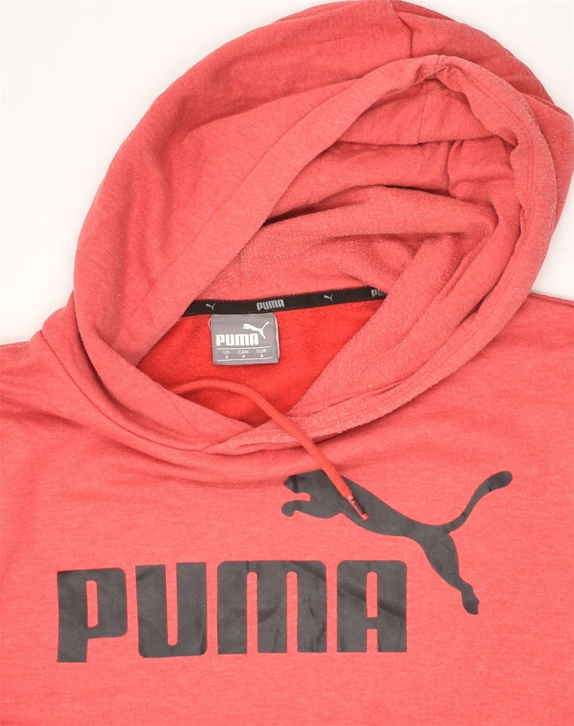 PUMA Mens Graphic Hoodie Jumper Small Red Cotton | Vintage Puma | Thrift | Second-Hand Puma | Used Clothing | Messina Hembry 