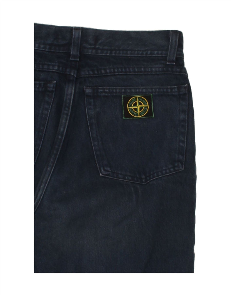 STONE ISLAND Womens High Waist Tapered Jeans IT 42 Medium W28L32 Navy Blue Vintage Stone Island and Second-Hand Stone Island from Messina Hembry 