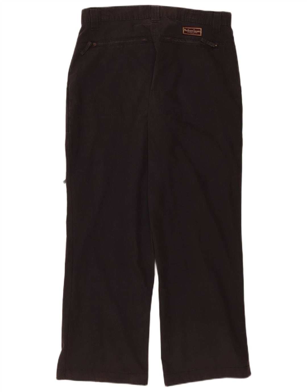 Marlboro Classics Mens Straight Cargo Trousers W32 L28 Black Cotton