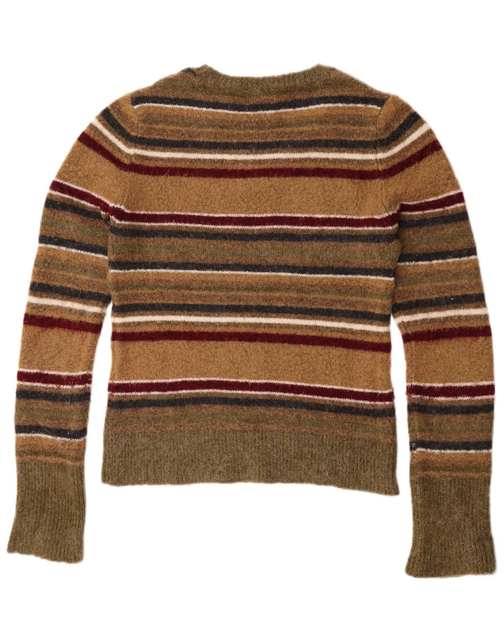 Zara Womens Crew Neck Jumper Sweater UK 12 Medium Multicoloured Striped