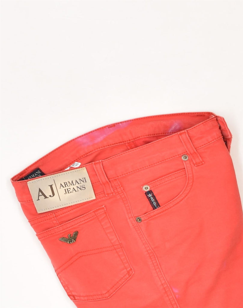 ARMANI Womens Straight Jeans W27 L28 Red Cotton | Vintage Armani | Thrift | Second-Hand Armani | Used Clothing | Messina Hembry 