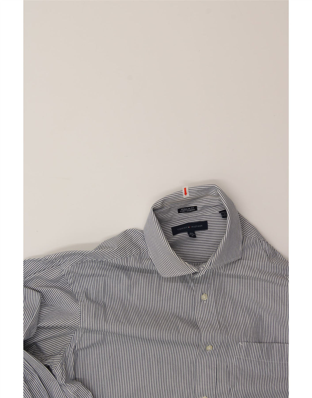 TOMMY HILFIGER Mens Port normal Shirt Size 15 1/2 Medium Blue Pinstripe Vintage Tommy Hilfiger and Second-Hand Tommy Hilfiger from Messina Hembry 