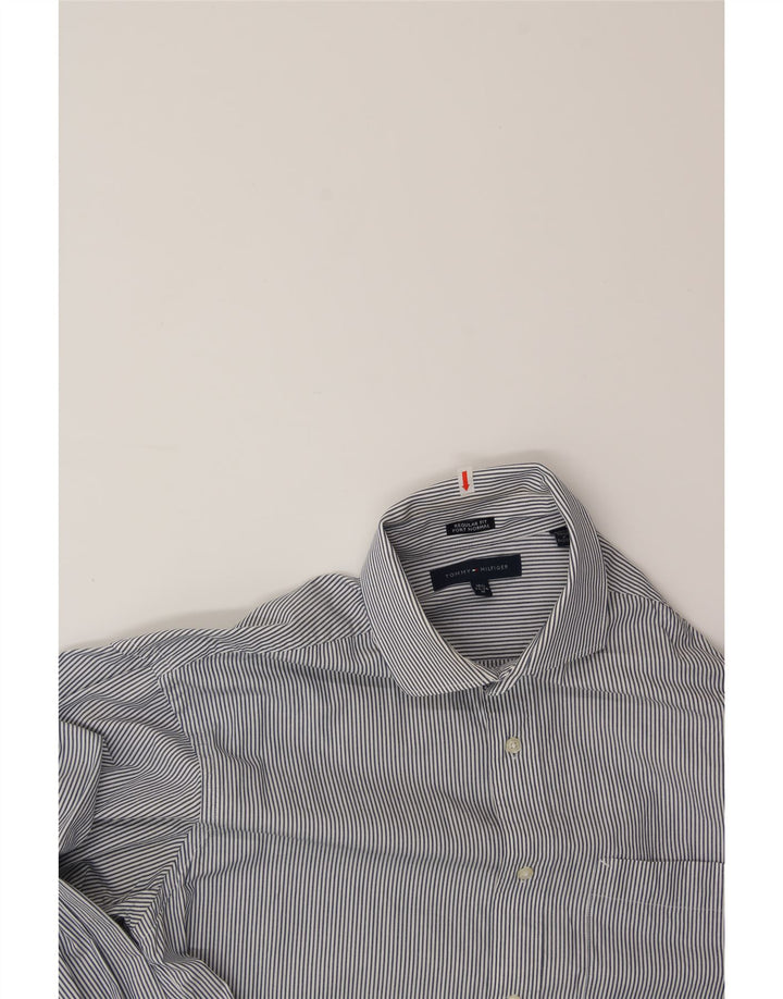 TOMMY HILFIGER Mens Port normal Shirt Size 15 1/2 Medium Blue Pinstripe Vintage Tommy Hilfiger and Second-Hand Tommy Hilfiger from Messina Hembry 