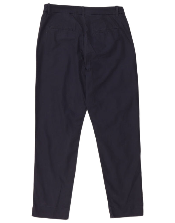 Marks & Spencer Womens Tapered Chino Trousers UK 10 Small W30 L27 Navy Blue