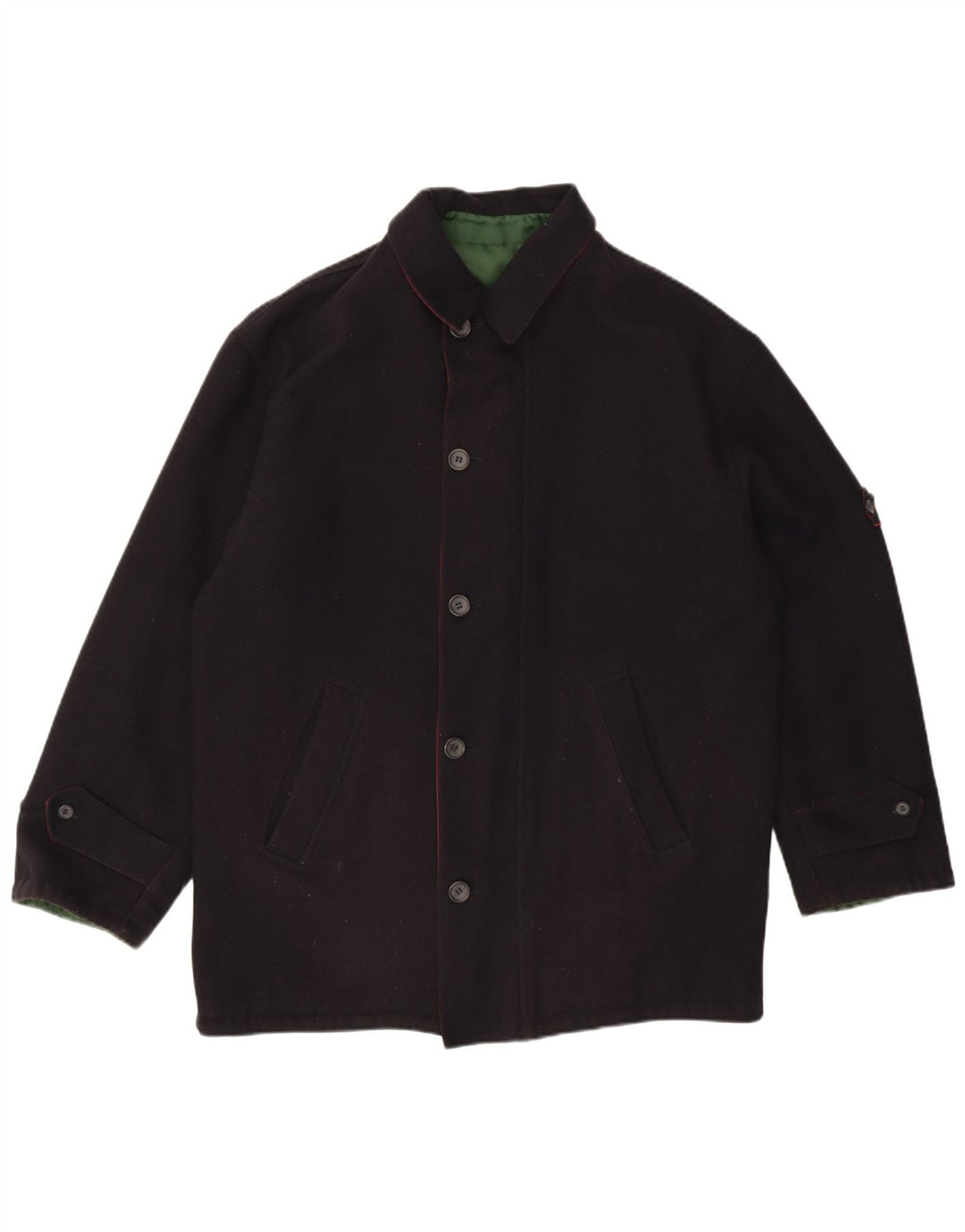 Ivy Oxford Mens Reversible Jacket UK 40 Large Navy Blue Wool