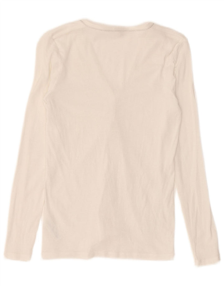 Massimo Dutti Womens Cardigan Top UK 8 Small White Cotton