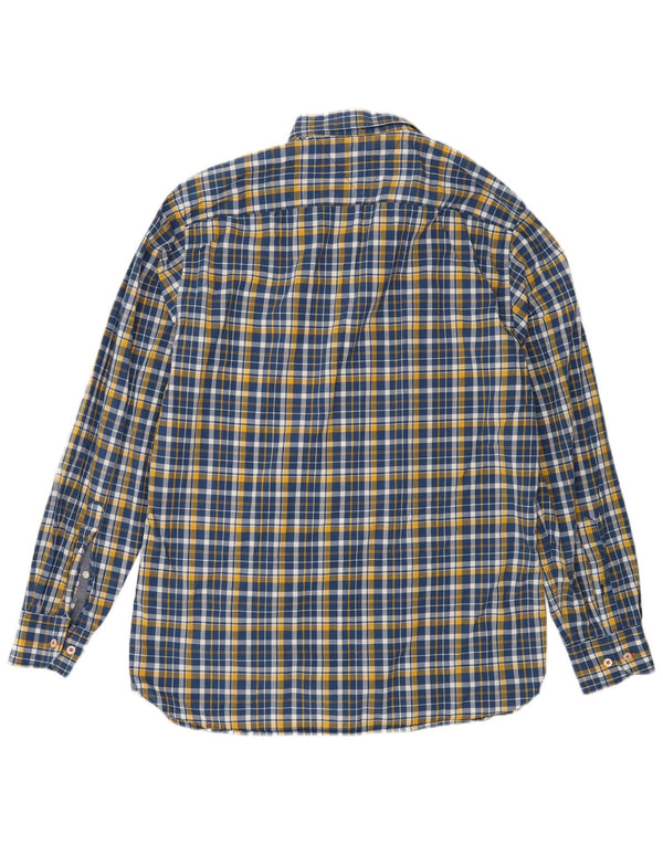 Tommy Hilfiger Mens New York Fit Shirt Medium Blue Plaid Cotton