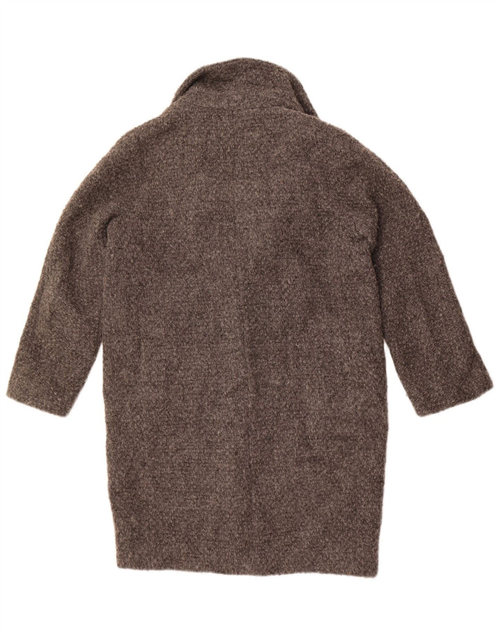 Massimo Dutti Womens Oversized Overcoat UK 10 Small Grey Wool