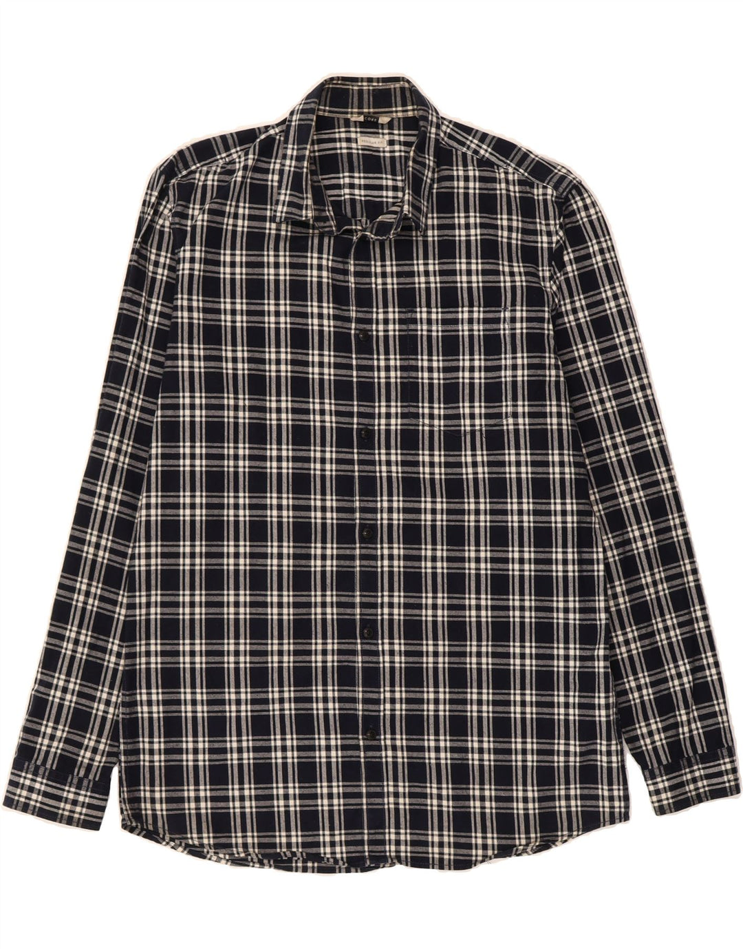 JACK & JONES Mens Core Regular Fit Flannel Shirt XL Black Check Cotton Vintage Jack & Jones and Second-Hand Jack & Jones from Messina Hembry 