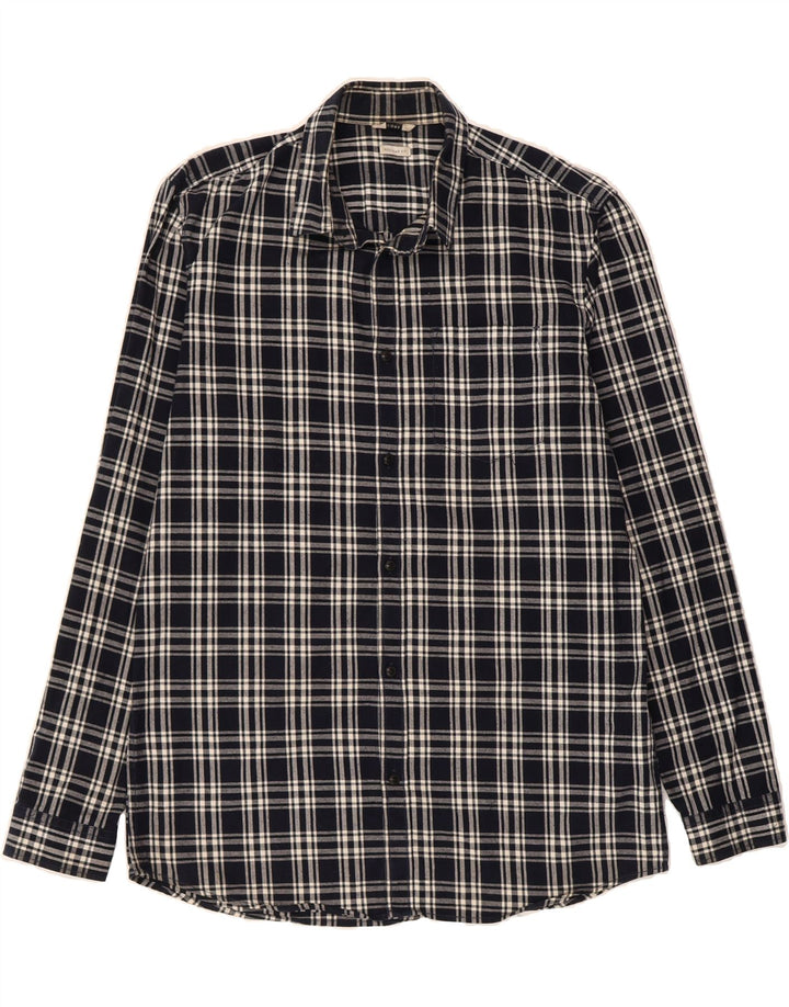 JACK & JONES Mens Core Regular Fit Flannel Shirt XL Black Check Cotton Vintage Jack & Jones and Second-Hand Jack & Jones from Messina Hembry 