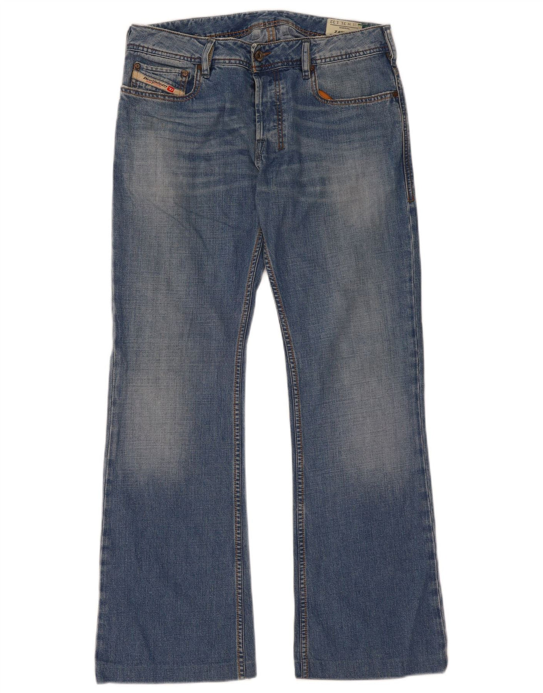 Diesel Mens Zathan Bootcut Jeans W31 L30 Blue Cotton