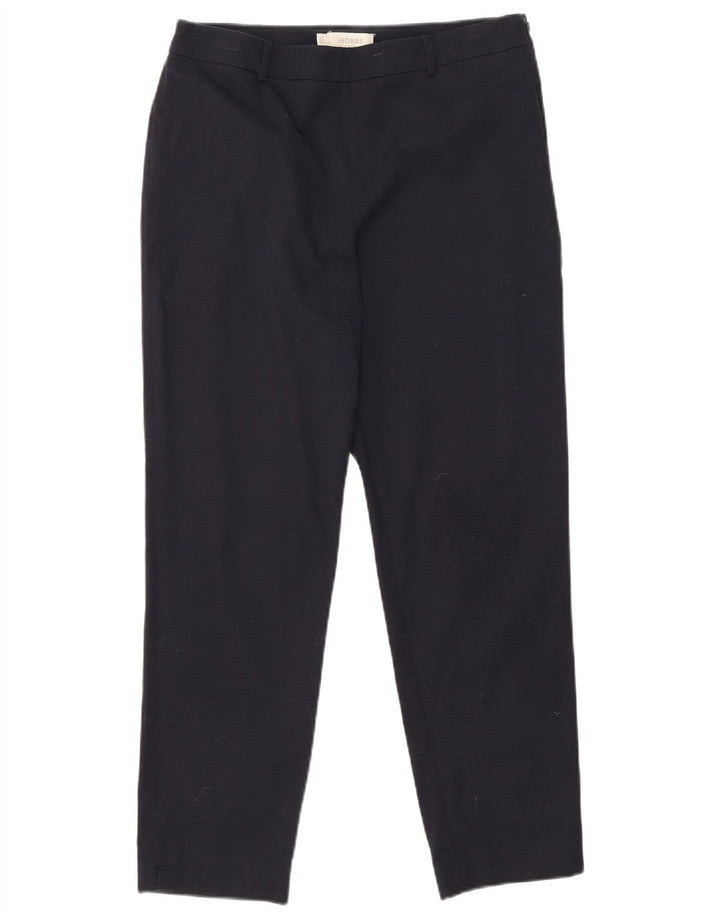 Hobbs Womens Cropped Trousers UK 12 Medium W30 L25 Navy Blue