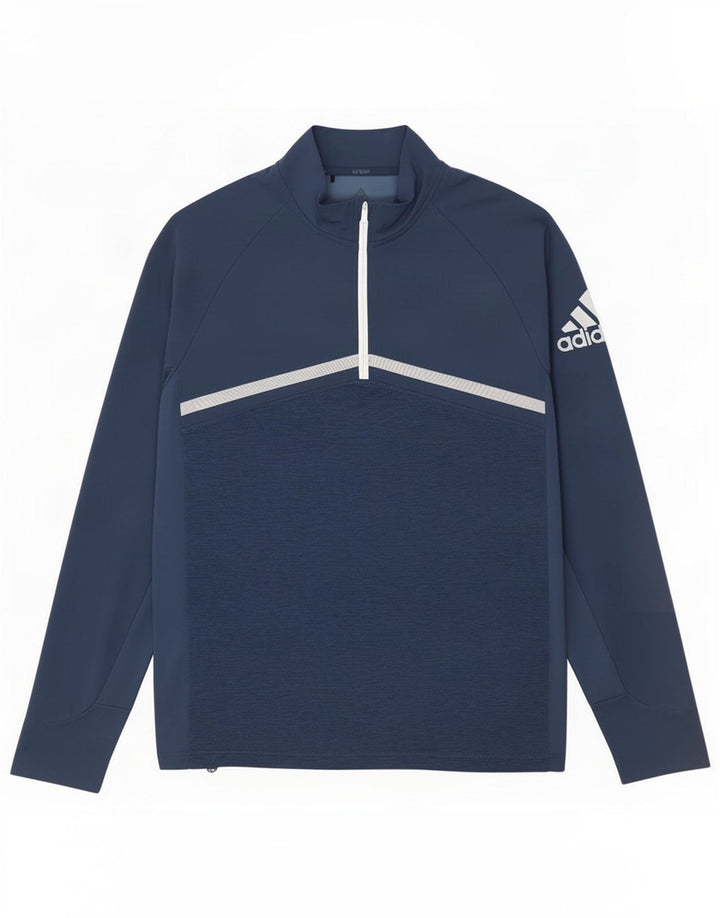 Adidas Mens Graphic Pullover Tracksuit Top Medium Navy Blue Colourblock