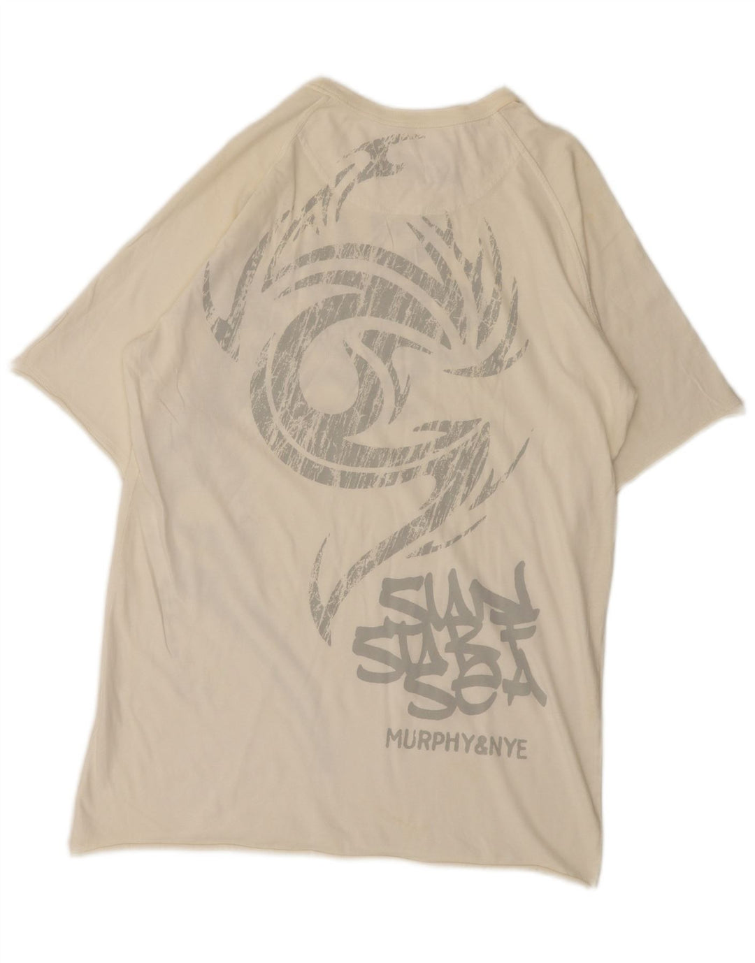 Murphy & Nye Mens Graphic T-Shirt Top Medium White