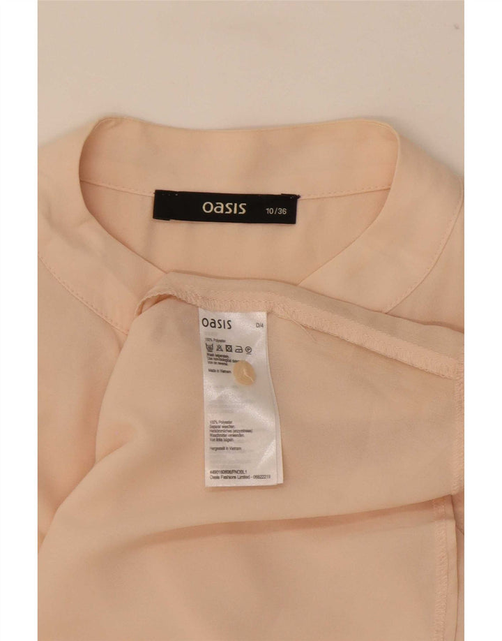 Oasis Womens Short Sleeve Shirt Blouse UK 10 Small Pink Polyester