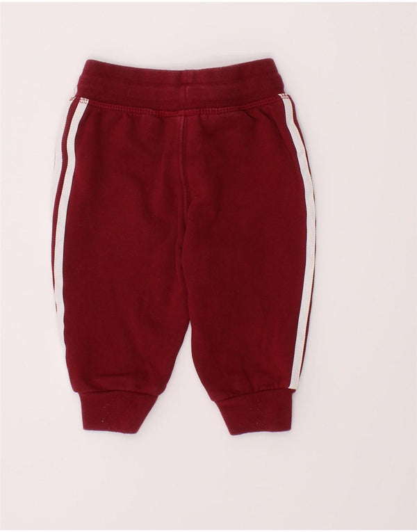 Adidas Baby Girls Graphic Tracksuit Trousers 3-6 Months Burgundy Cotton