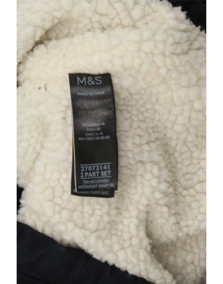 Marks & Spencer Mens Oversized Hooded Parka Jacket UK 8 Small Navy Blue