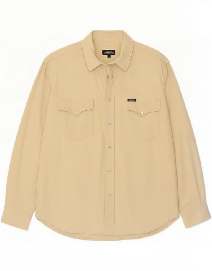 Carrera Mens Shirt Large Beige Cotton