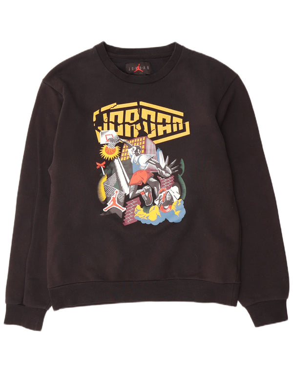 Jordan Mens Graphic Sweatshirt Jumper Small Black Cotton