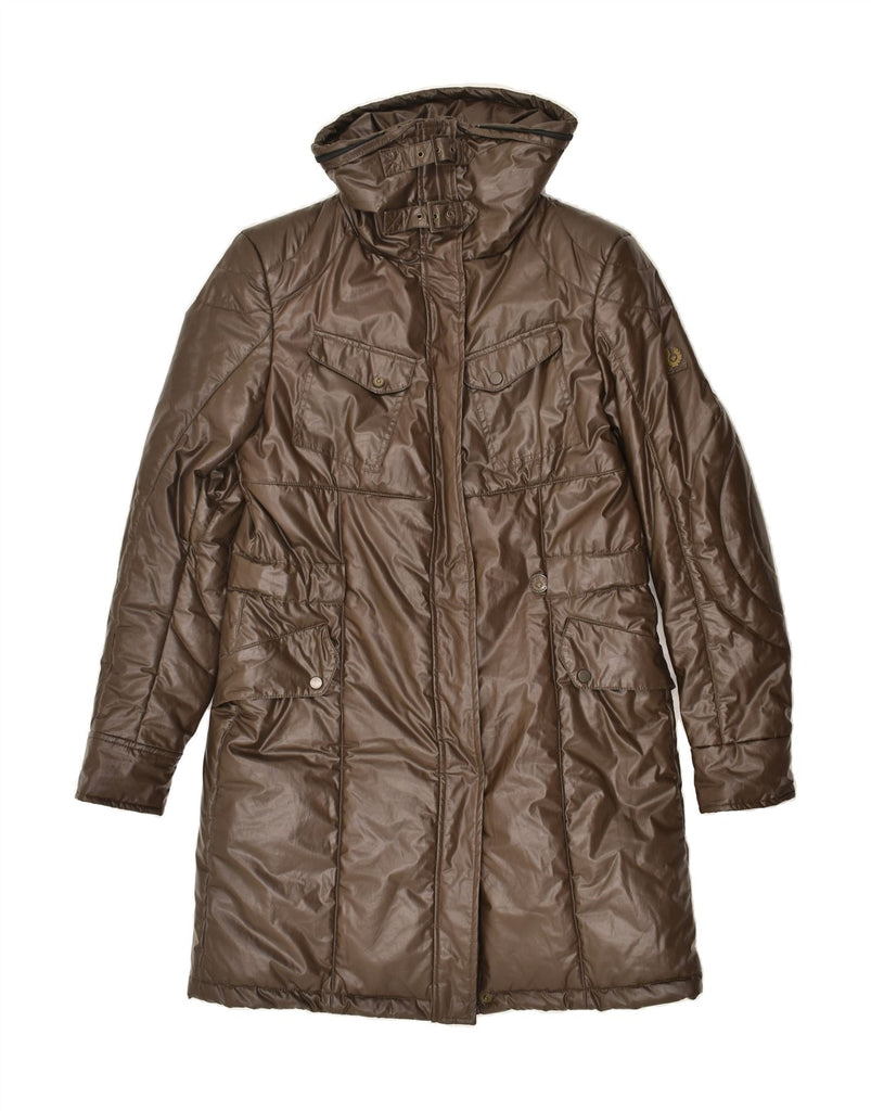 BELSTAFF Womens Padded Coat Size 44 Large Brown Polyester | Vintage Belstaff | Thrift | Second-Hand Belstaff | Used Clothing | Messina Hembry 