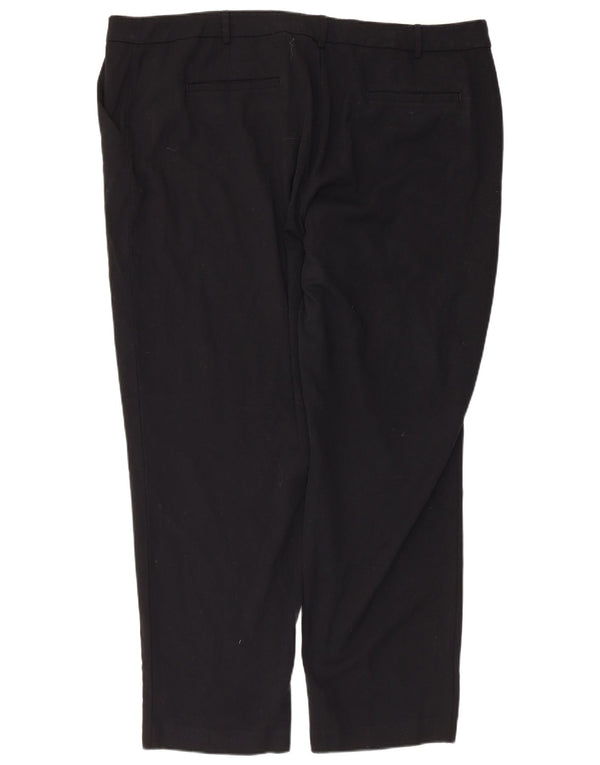 Marks & Spencer Womens Tapered Chino Trousers UK 22 3XL W44 L29 Black