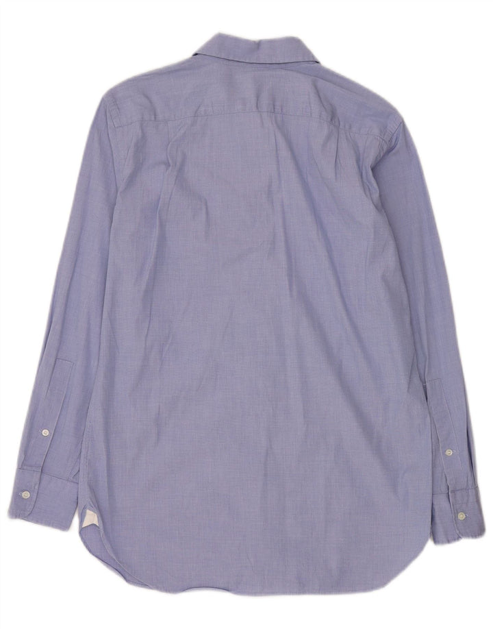 J. Crew Womens Longline Oversized Shirt US 2 XS Blue Cotton