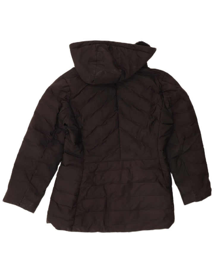 Zara Womens Hooded Padded Jacket UK 20 2XL Black Polyester