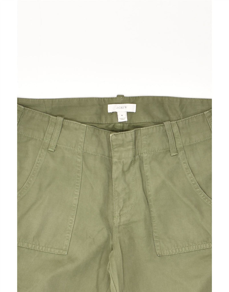 J. CREW Womens Tapered Cropped Trousers US 4 Small W32 L25  Green Cotton | Vintage J. Crew | Thrift | Second-Hand J. Crew | Used Clothing | Messina Hembry 