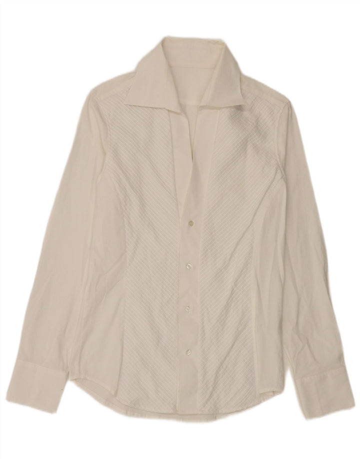 Vintage Womens Shirt UK 14 Medium White Cotton