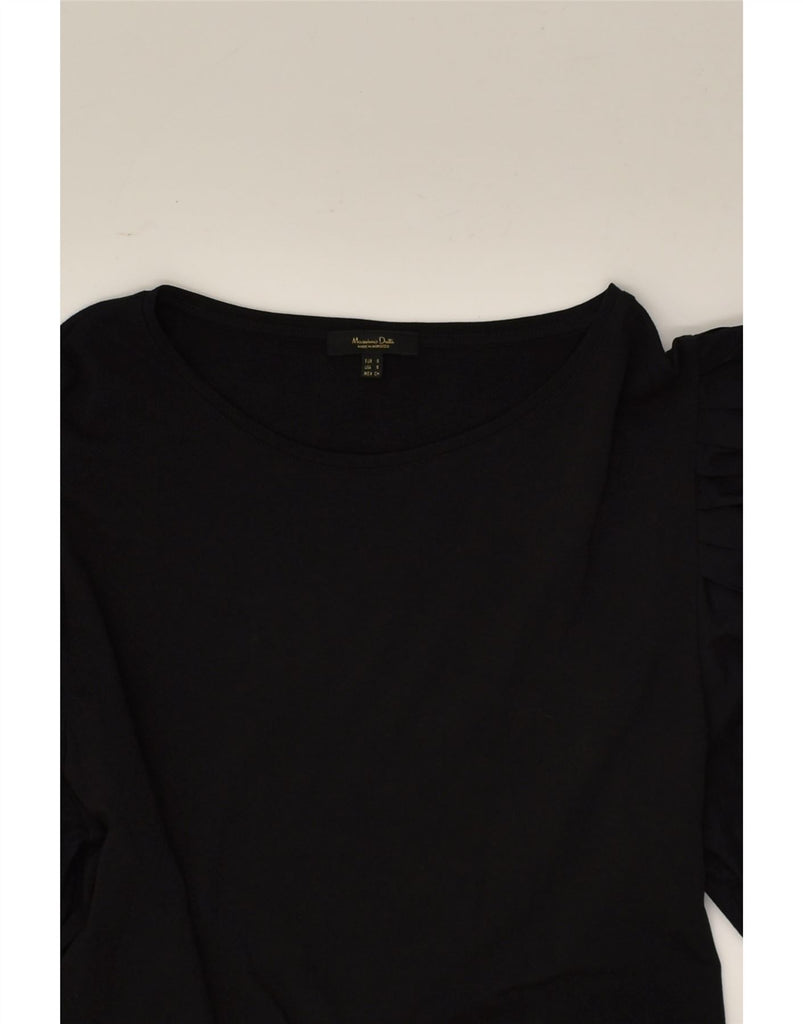 MASSIMO DUTTI Womens Long Sleeve Blouse Top UK 10 Small Black | Vintage Massimo Dutti | Thrift | Second-Hand Massimo Dutti | Used Clothing | Messina Hembry 