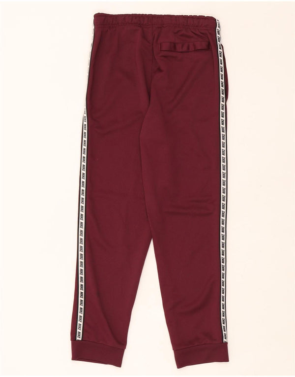 NIKE Boys Tracksuit Trousers Joggers 13-14 Years XL Burgundy Colourblock