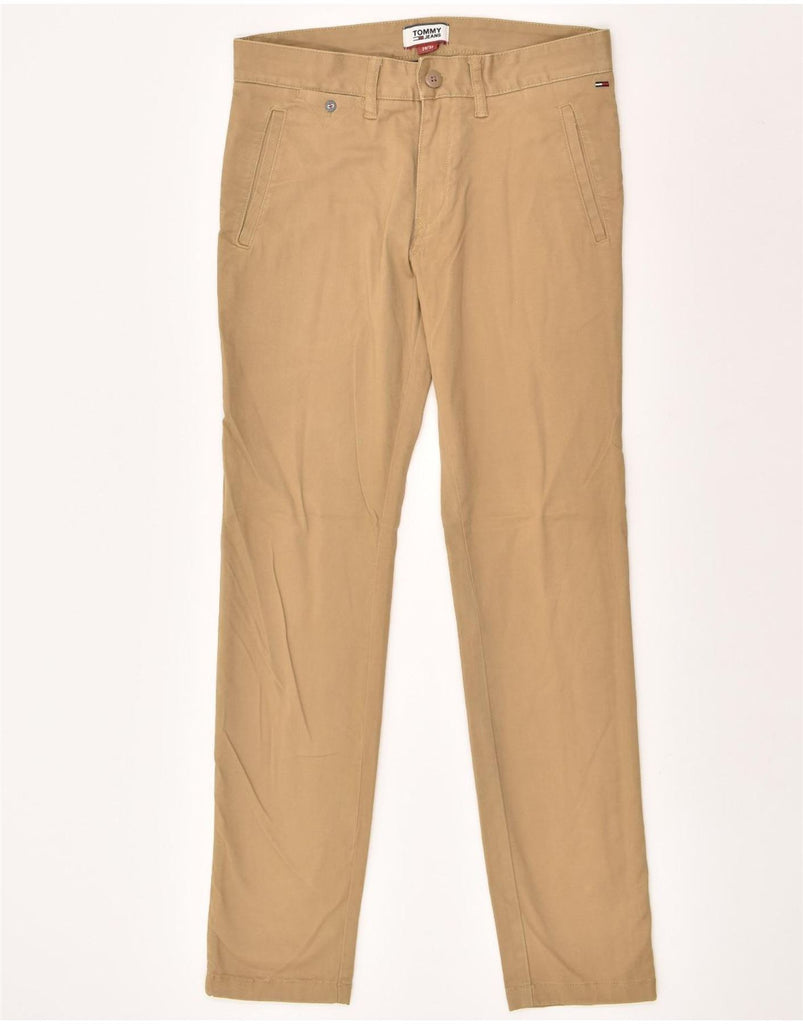 TOMMY HILFIGER Mens Slim Chino Trousers W29 L32 Beige Cotton | Vintage Tommy Hilfiger | Thrift | Second-Hand Tommy Hilfiger | Used Clothing | Messina Hembry 