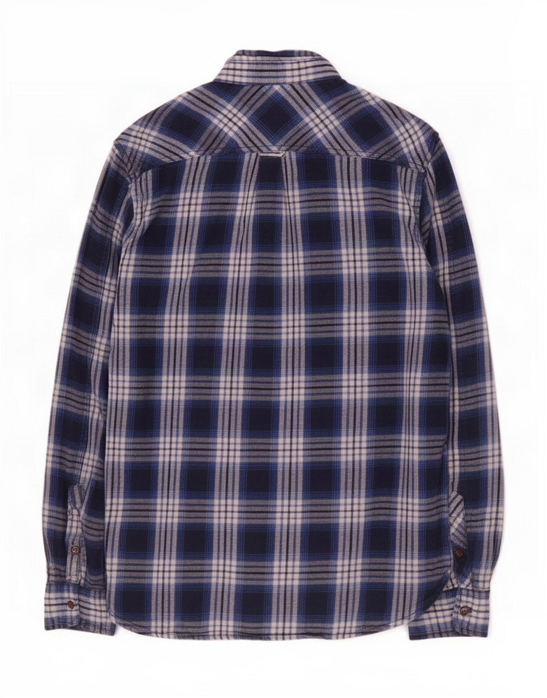 Superdry Mens Checked Regular Fit Flannel Shirt Medium Navy Blue Check