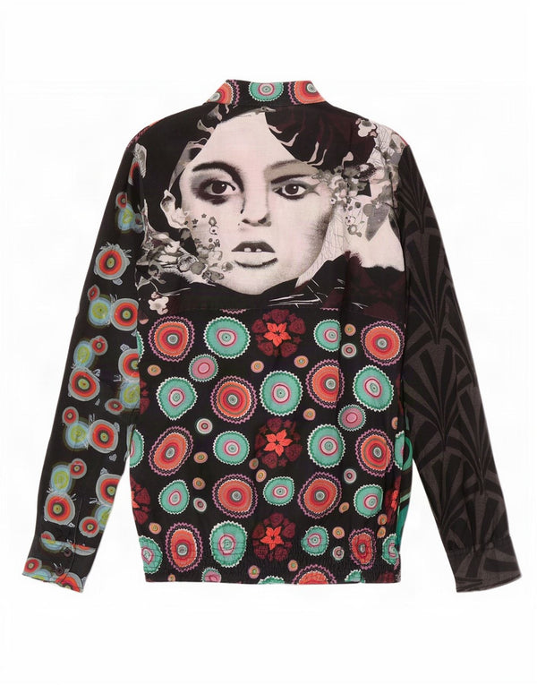 Desigual Womens Abstract Pattern Shirt Blouse UK 18 XL Multicoloured
