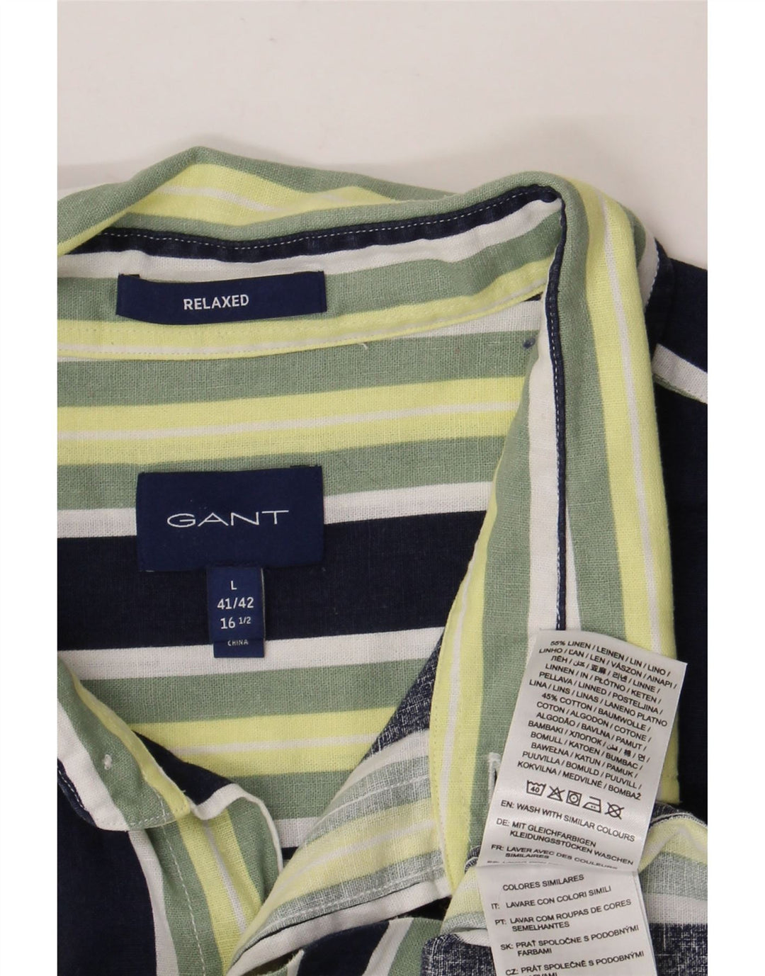 Gant Mens Relaxed Short Sleeve Shirt Size 41/42 16 1/2 Large Multicoloured