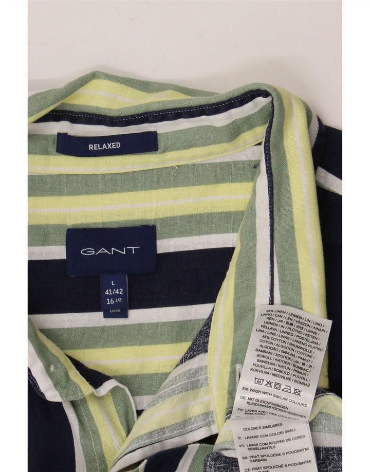 Gant Mens Relaxed Short Sleeve Shirt Size 41/42 16 1/2 Large Multicoloured