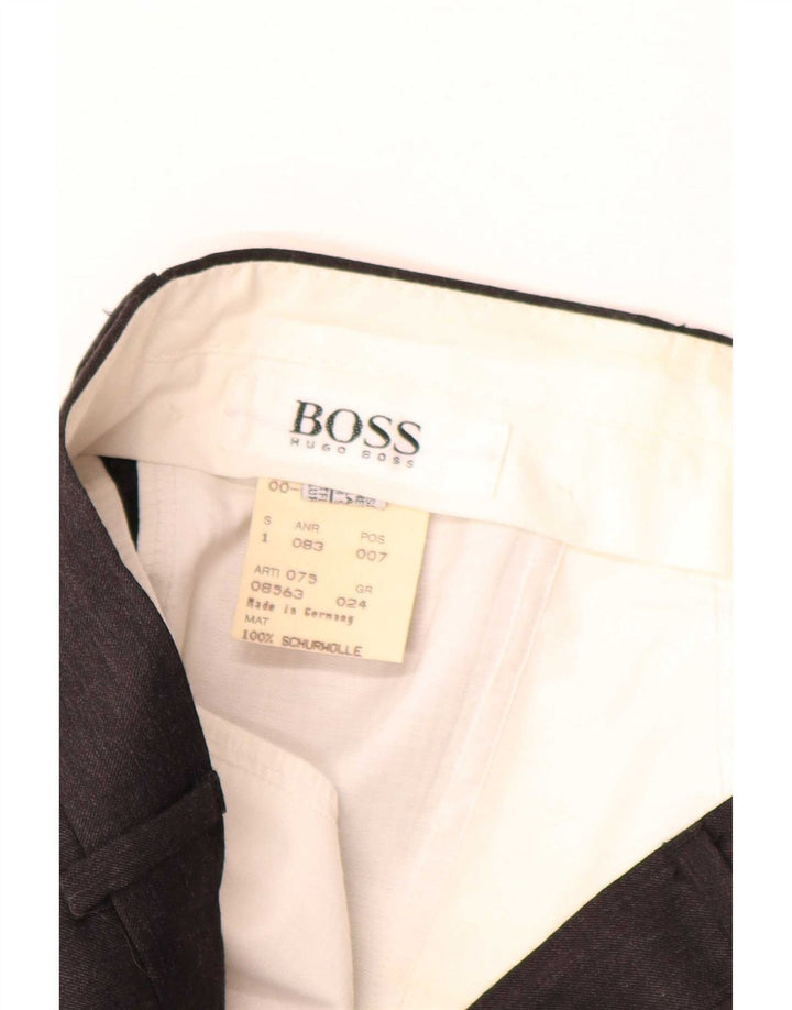 Hugo Boss Mens Pegged Suit Trousers W34 L30 Black Wool