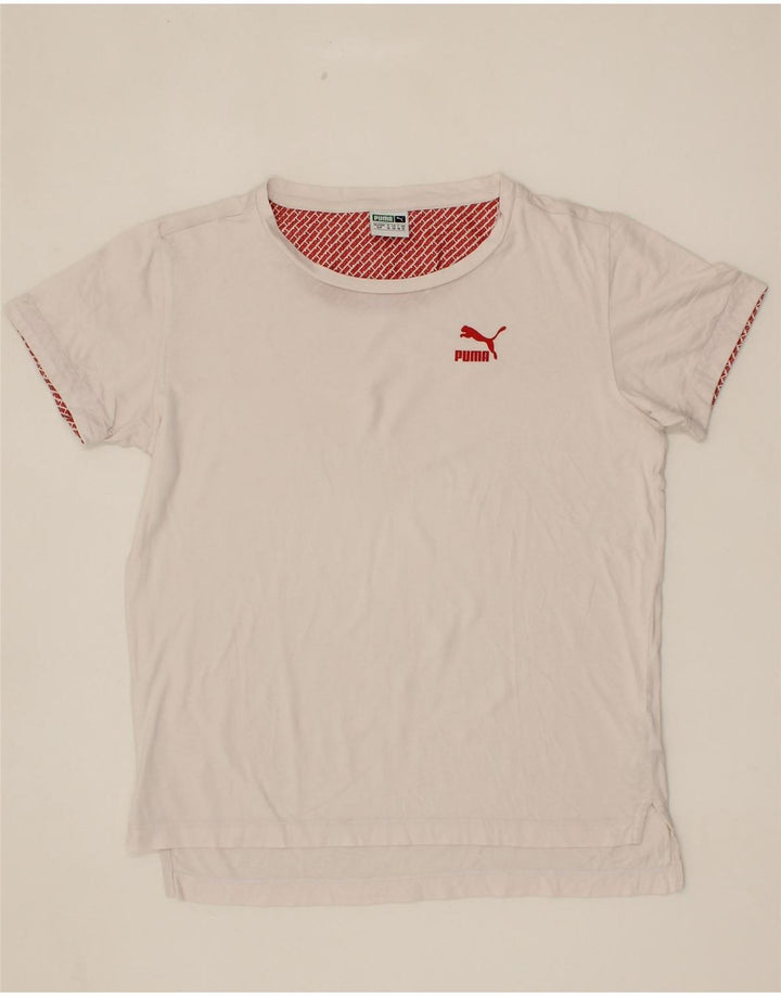 PUMA Womens Oversized T-Shirt Top UK 10 Small  White Cotton Vintage Puma and Second-Hand Puma from Messina Hembry 