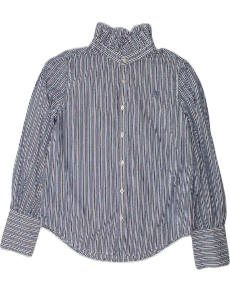 RALPH LAUREN Girls Long Sleeve Shirt Blouse 9-10 Years Grey Pinstripe | Vintage Ralph Lauren | Thrift | Second-Hand Ralph Lauren | Used Clothing | Messina Hembry 