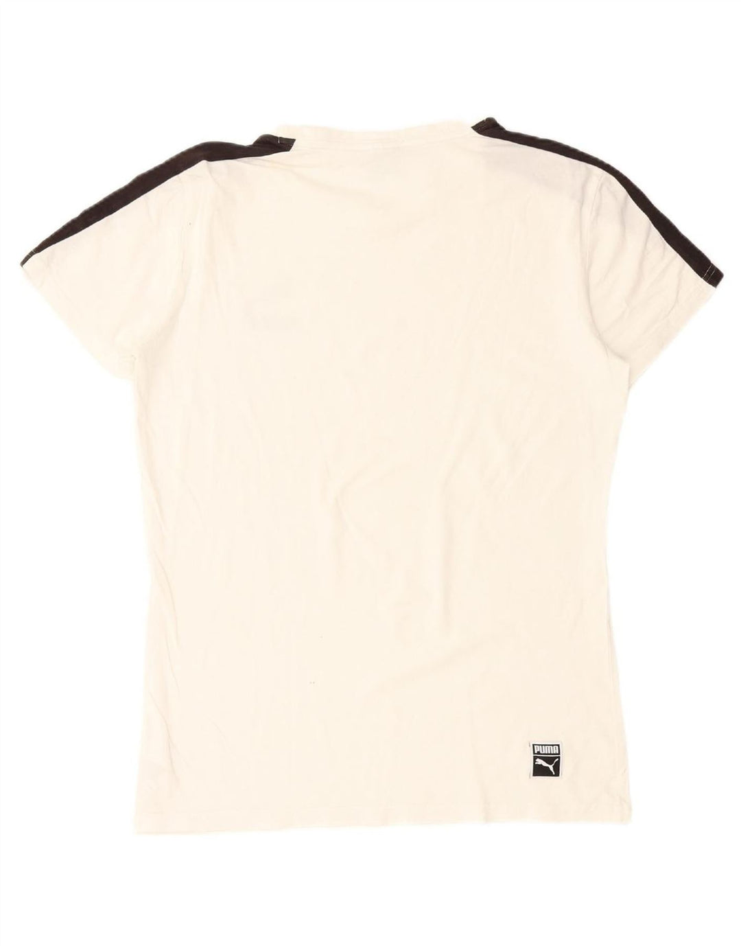 PUMA Mens T-Shirt Top Medium White Colourblock Cotton