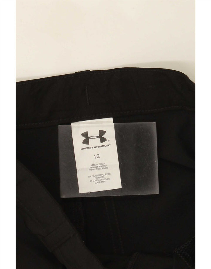 Under Armour Girls Chino Shorts 11-12 Years W26 Black Polyester