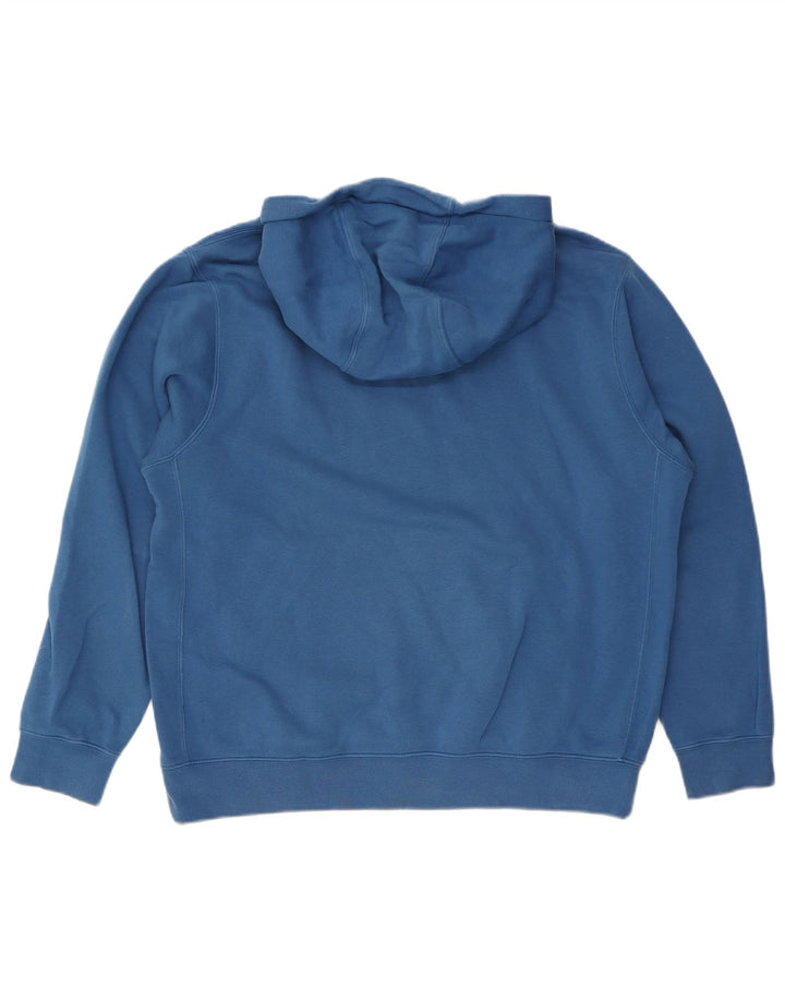 Nike Mens Hoodie Jumper Large Blue Cotton