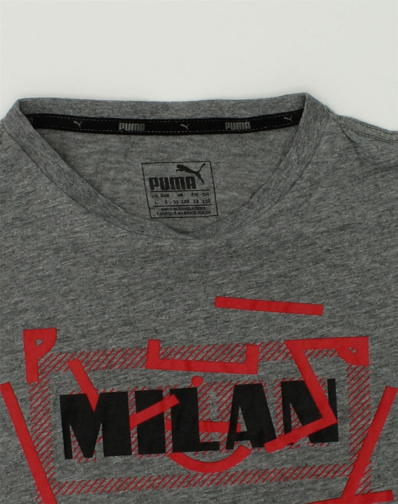 PUMA Boys Graphic T-Shirt Top 11-12 Years Grey Cotton | Vintage Puma | Thrift | Second-Hand Puma | Used Clothing | Messina Hembry 