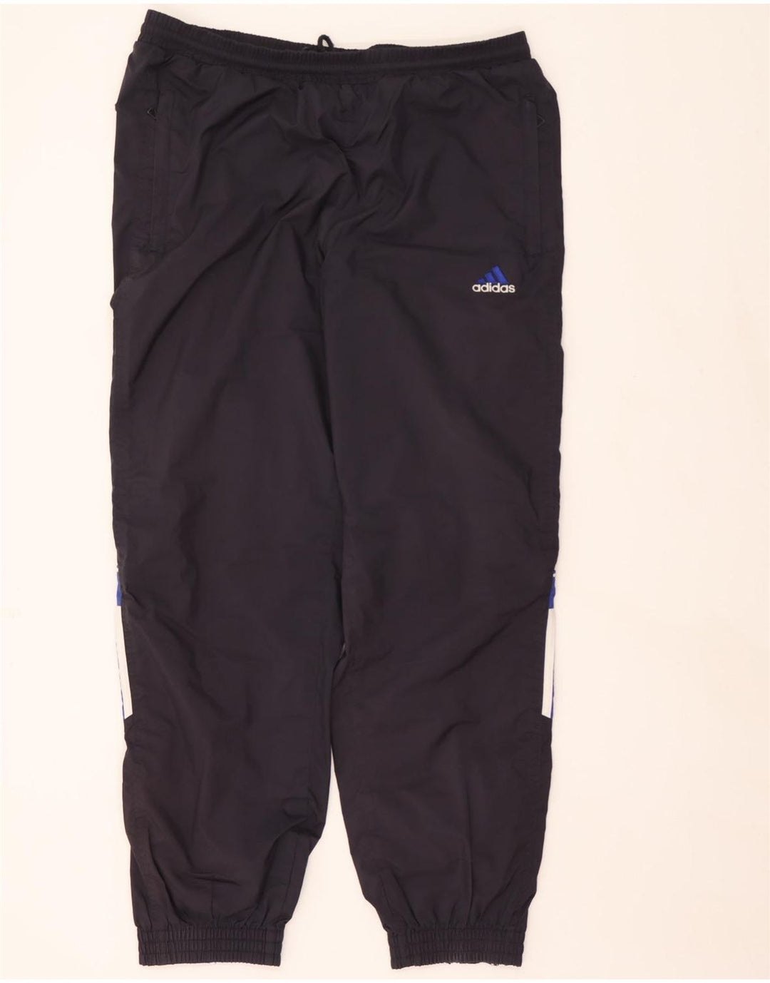 ADIDAS Mens Tracksuit Trousers Joggers UK 40/42 Medium Navy Blue Polyester Vintage Adidas and Second-Hand Adidas from Messina Hembry 