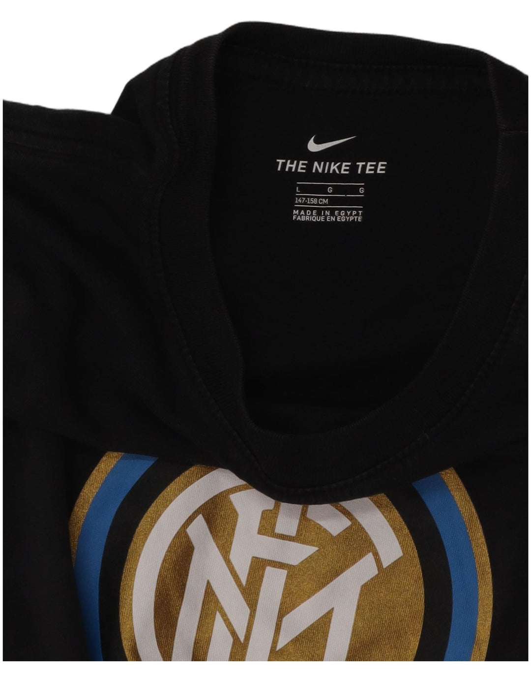 NIKE Boys Inter Milan Graphic T-Shirt Top 12-13 Years Large Black
