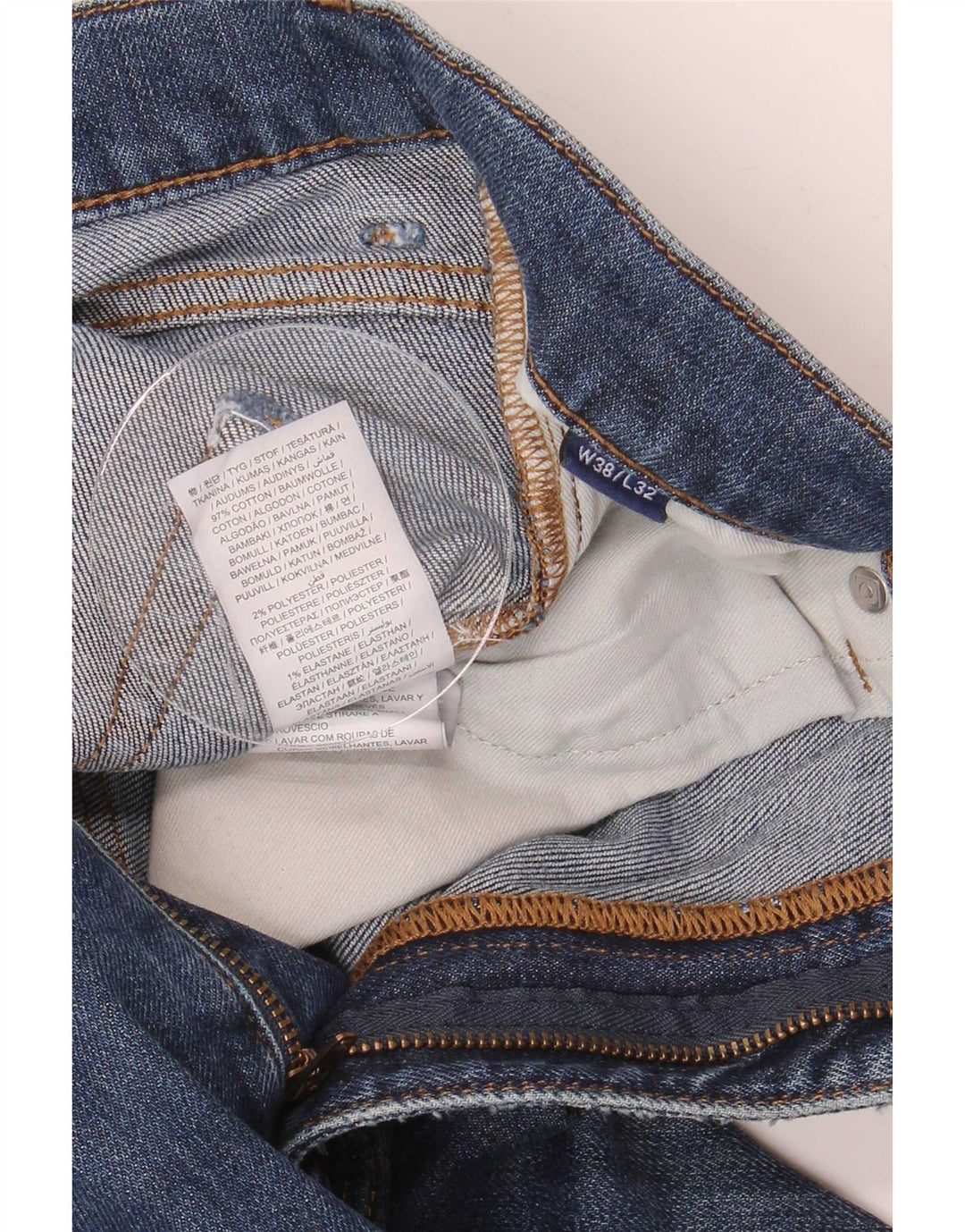Gant Mens Straight Jeans W38 L32 Blue Cotton