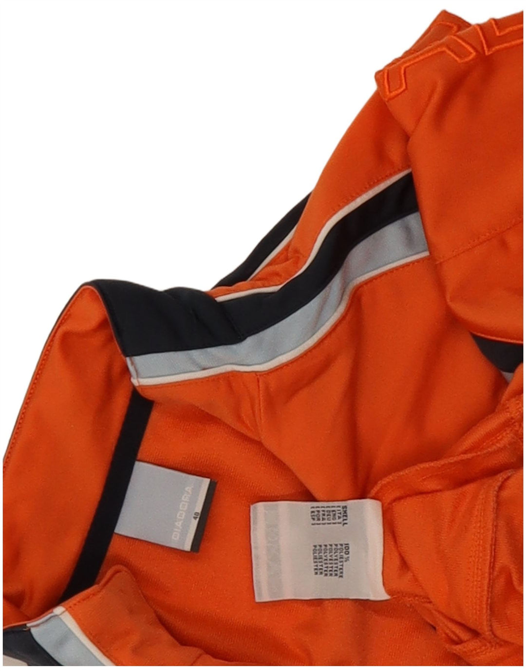 Diadora Boys Tracksuit Top Jacket 12-13 Years Orange Colourblock Polyester