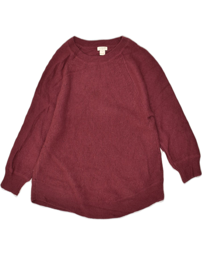 J. CREW Womens Crew Neck Jumper Sweater UK 14 Medium Burgundy Viscose | Vintage J. Crew | Thrift | Second-Hand J. Crew | Used Clothing | Messina Hembry 